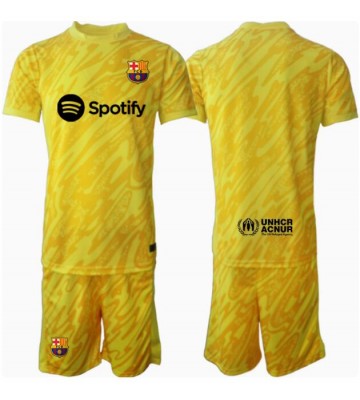 Barcelona Goalkeeper Replica Home Stadium Kit for Kids 2024-25 Short Sleeve (+ pants)